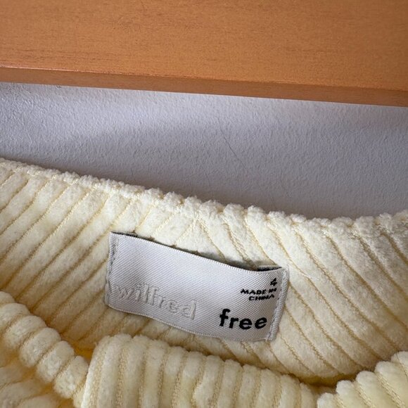 Aritzia Wilfred Free Karmen Skirt Button Front Corduroy Mini Skirt Size 4 - Picture 3 of 5